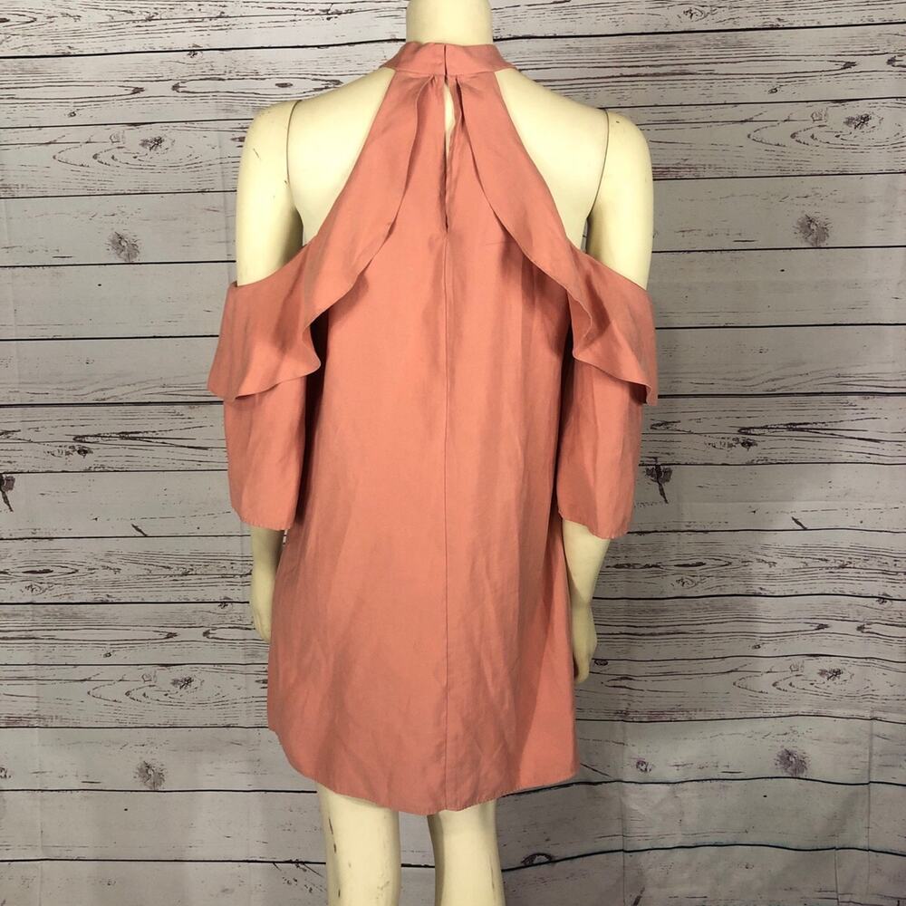 Bcbgeneration Cold Shoulder High Neck Halter Ruff… - image 8